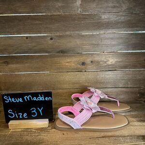 New NIB Big Kids Steve Madden Macee Pink Floral‎ Slingback Sandals Size 3 Y
